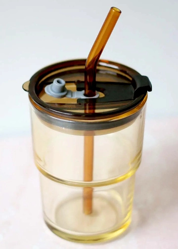 Amber Tapered Glass Travel Cup