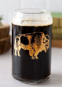 Bison gold foil beer can pint glass by Counter Couture Sold by Le Monkey House