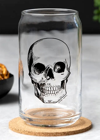 Skull Beer Can Pint Glass