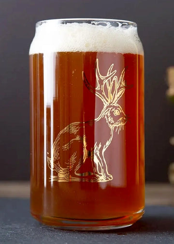 Jackalope Beer Can Pint Glass