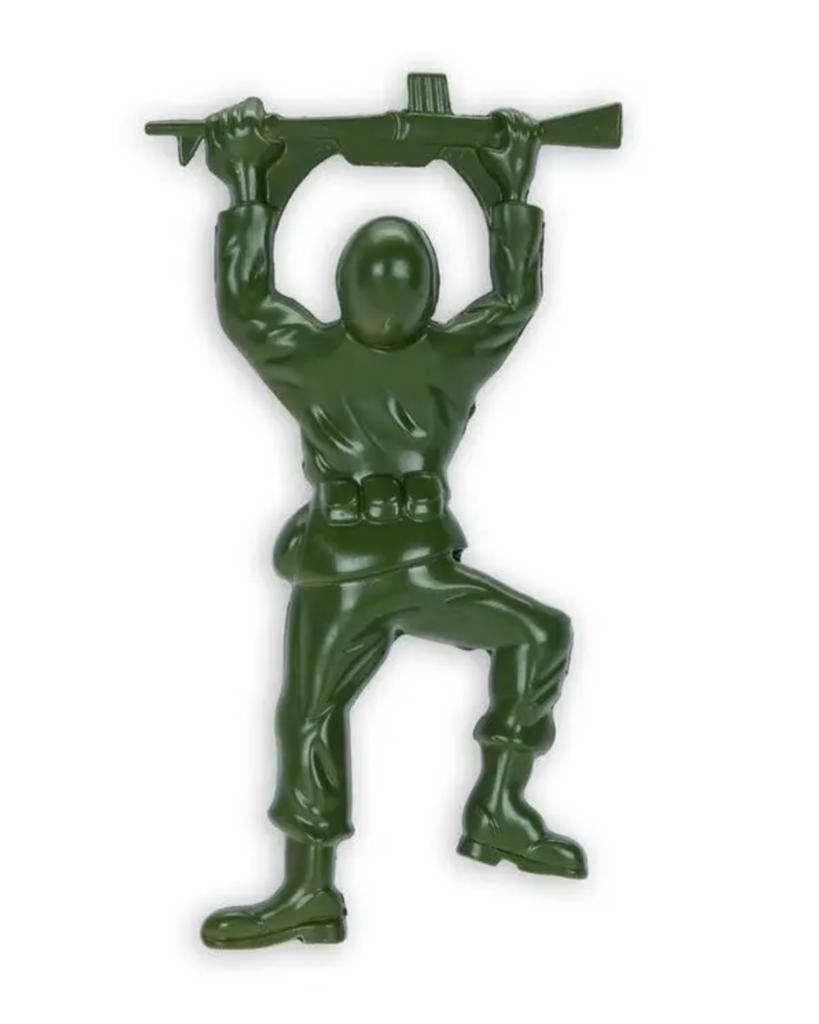 Metal army man bottle opener sold by Le Monkey House