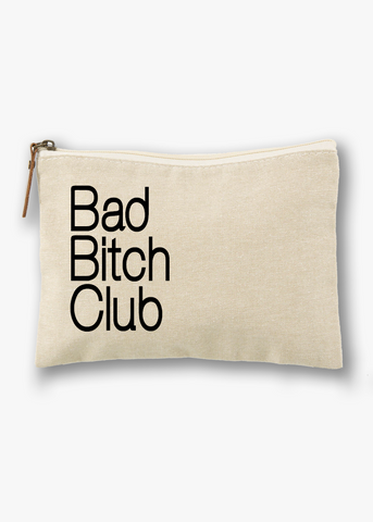 Bad Bitch Club Zippered cosmetic bag pouch made and sold by Le Monkey House
