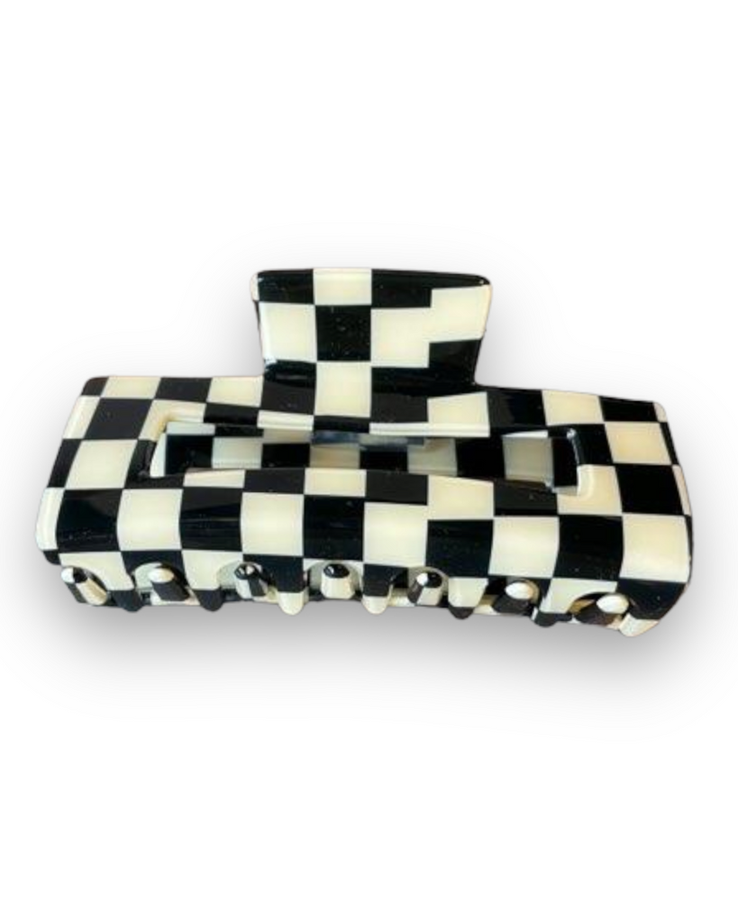 Checkered Plastic Hair Claws by Anarchy Street Sold by Le Monkey House