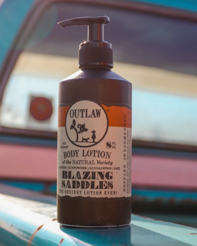 Blazing saddles body lotion by Outlaw Soap Company sold by Le Monkey House