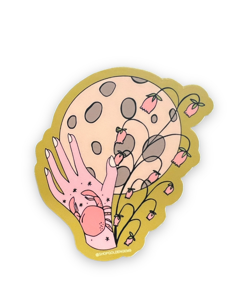 Caring Little Cancer - Zodiac Collection sign stickers by Golden Gems sold by Le Monkey House