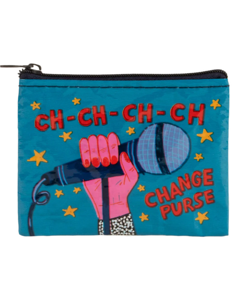 Ch ch ch ch ch change purse, microphone, bowie, zippered coin purse by Blue Q Sold by Le Monkey House