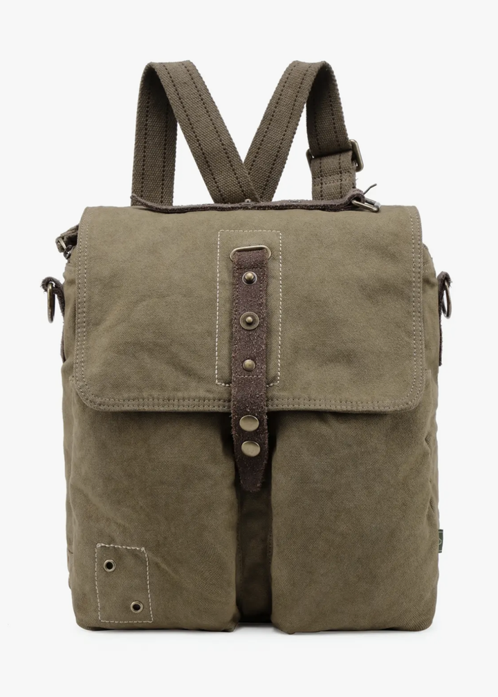 Coastal Leather and Canvas Mail Bag by TSD Brand, Messanger Shoulder bag or back pack Sold at Le Monkey House