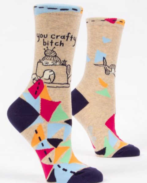 You crafty bitch, women's socks by Blue Q, sold by Le Monkey House Culpeper, Virginia