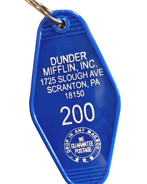 Vintage retro style plastic Dunder Mifflin Motel Hotel Keychain/Keyring/key fob, The Office, Sold by Le Monkey house