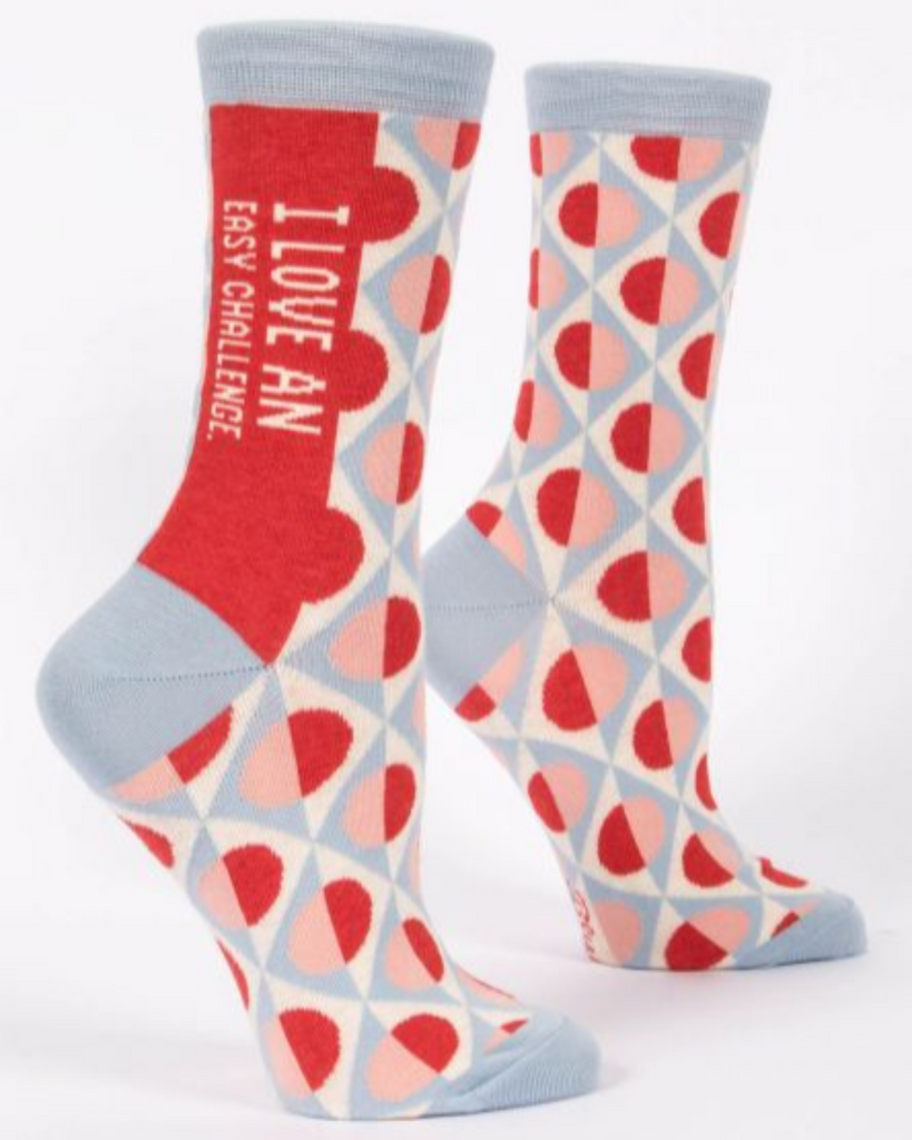 I love an easy challenge women's socks by Blue Q, sold by Le Monkey House Culpeper, Virginia