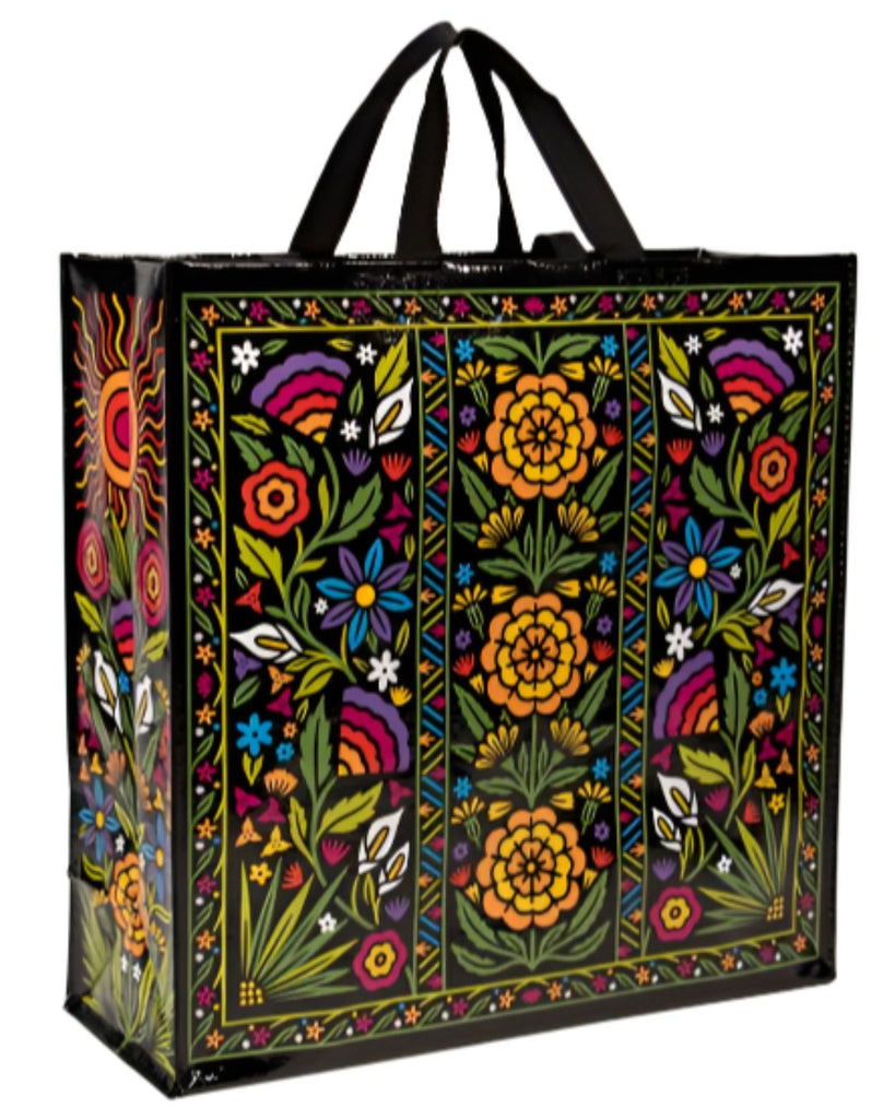 Flower Fest Folk art shopping bag Shopper Tote by Blue Q Sold by Le Monkey House