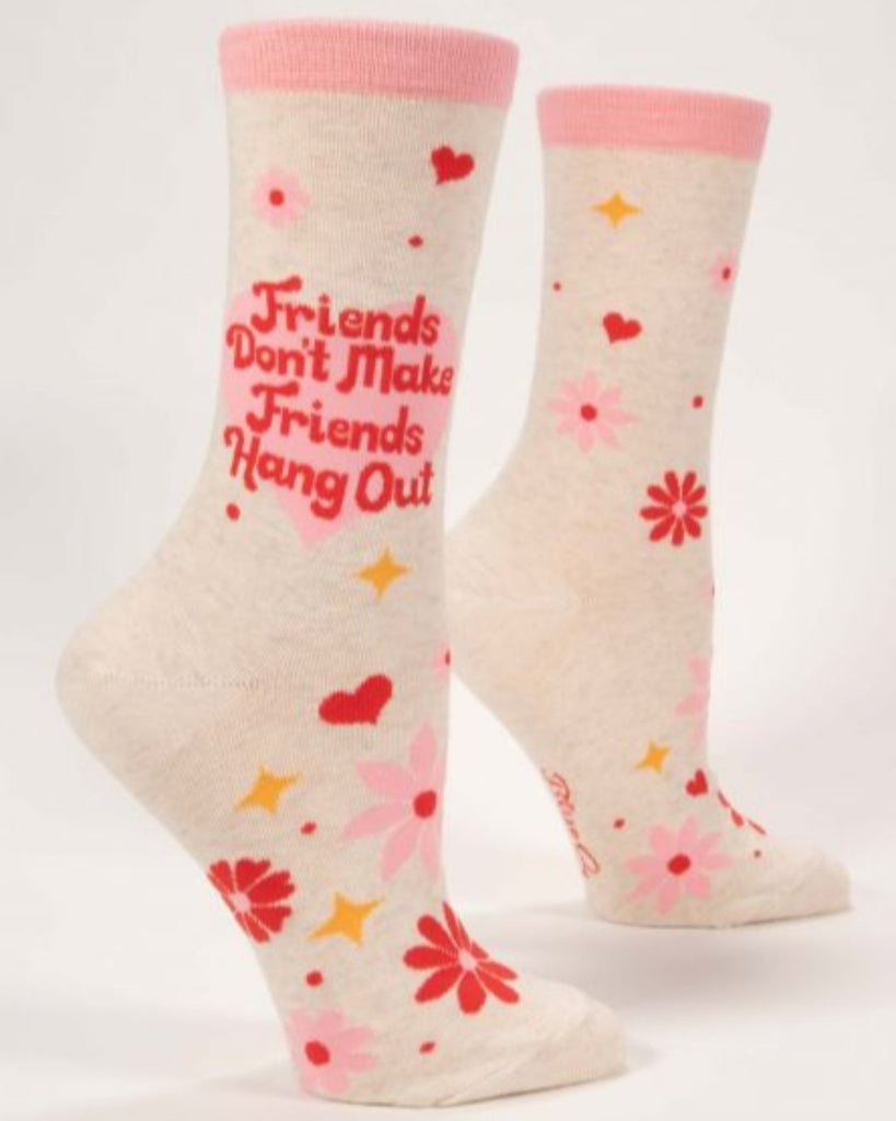 Friends don't make friends hang out funny, flowers, women's socks by Blue Q sold by Le Monkey House Culpeper, Virginia