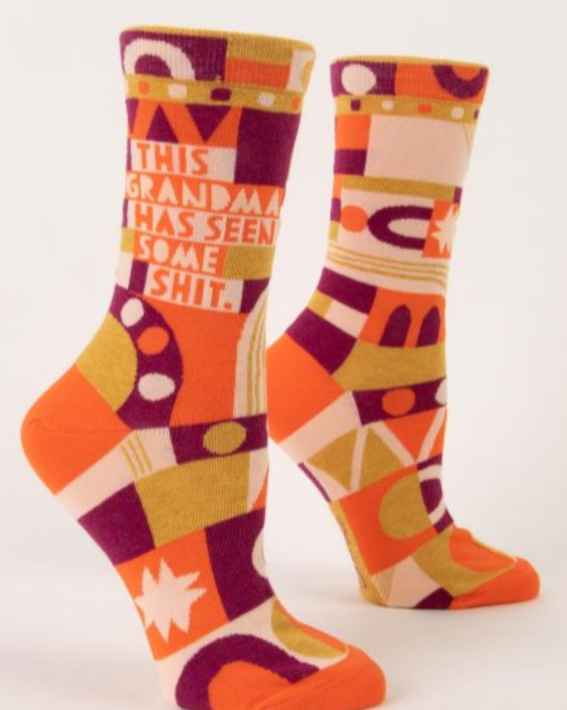 This grandma has seen some shit, retro, modern, women's socks by Blue Q sold by Le Monkey House Culpeper, Virginia