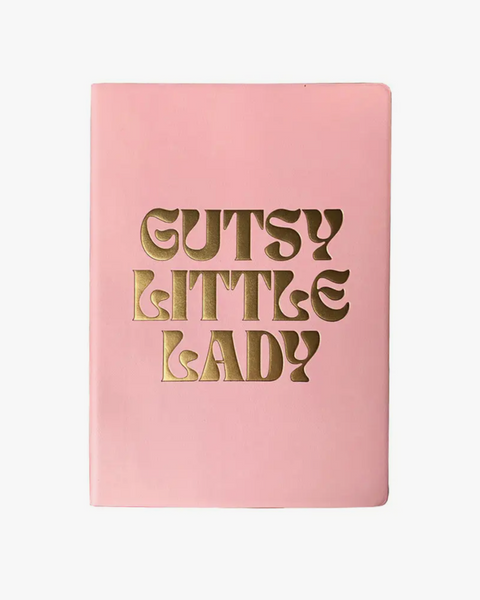 Gutsy Little Lady Pink vegan leather journal by Golden Gems Sold by Le Monkey House