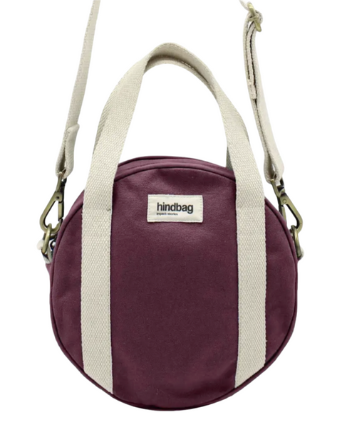 LOUISE Round Bag Heavy Cotton canvas purse with handles and shoulder strap by Hindbag France, Sold at Le Monkey House