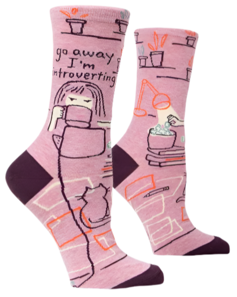 Go away I'm introverting crew socks by Blue Q sold by Le Monkey House