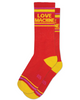 Love Machine gym socks, tube socks, Unisex Gym Socks by Gumball Poodle Sold At Le Monkey House