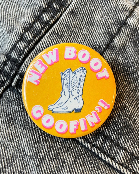 New Boot Goofin Button by World Famous Original sold by Le Monkey House