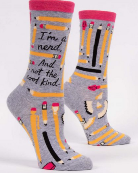 I'm a nerd, and not the cool kind women's socks by Blue Q, sold by Le Monkey House Culpeper, Virginia