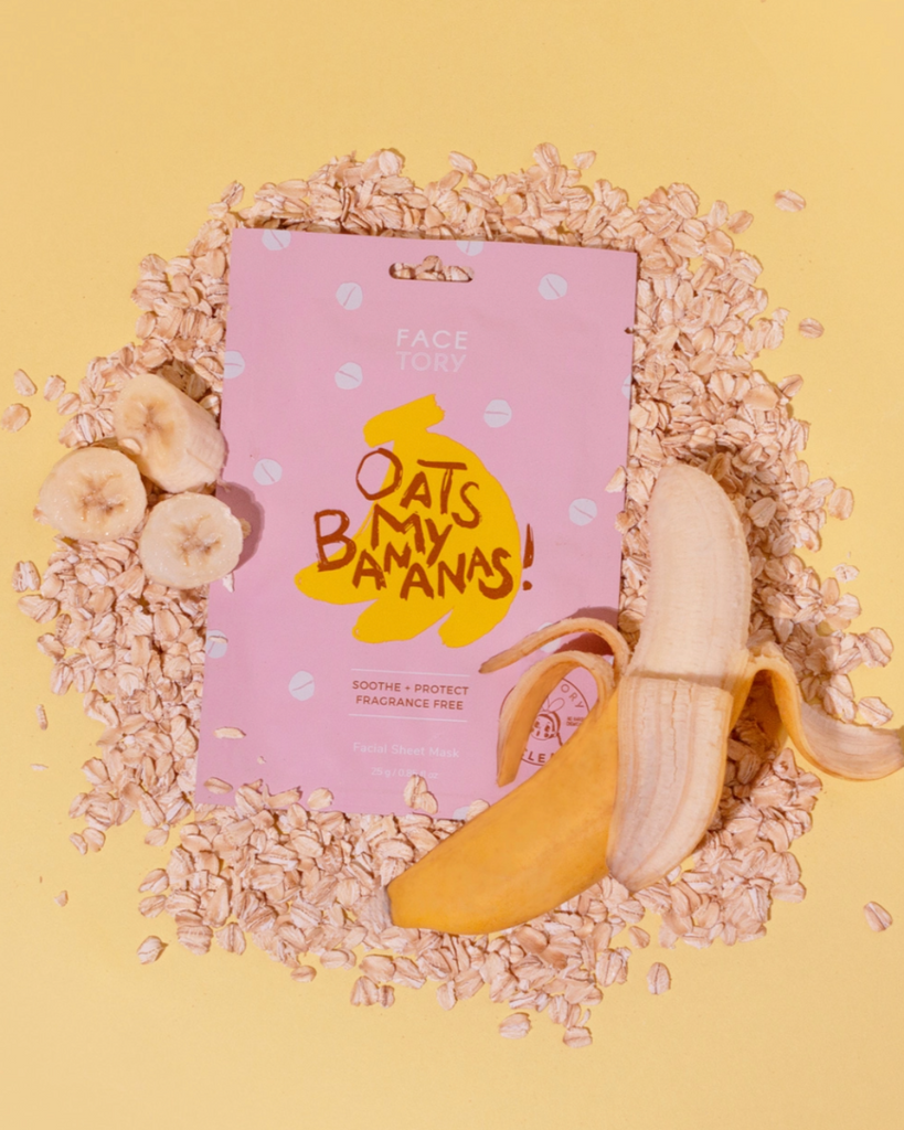 Oats my bananas Facetory Facial sheet mask sold by Le Monkey House