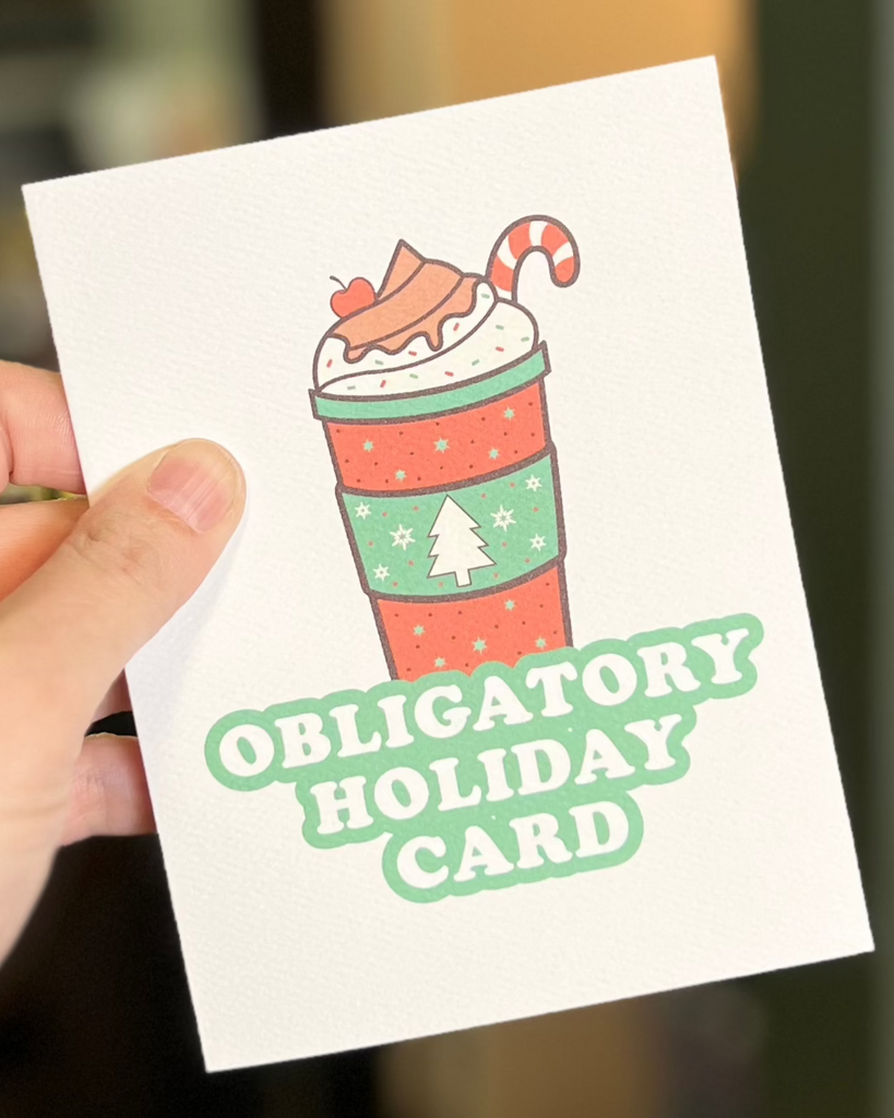 Obligatory basic bitch holiday Christmas card designed printed and sold by Le Monkey House