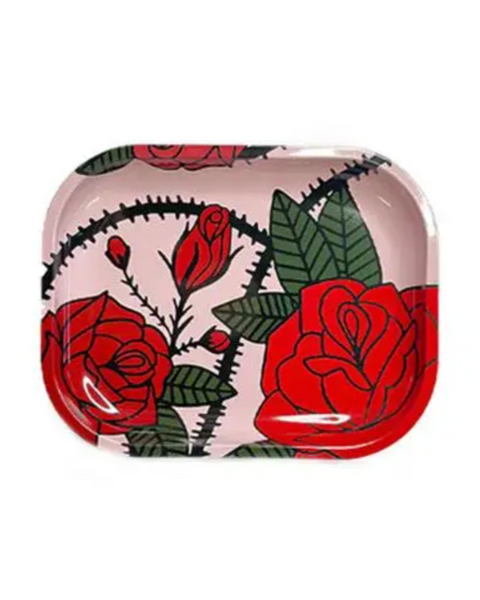 pink rose metal trinket tray by Golden Gems USA sold by LE Monkey House