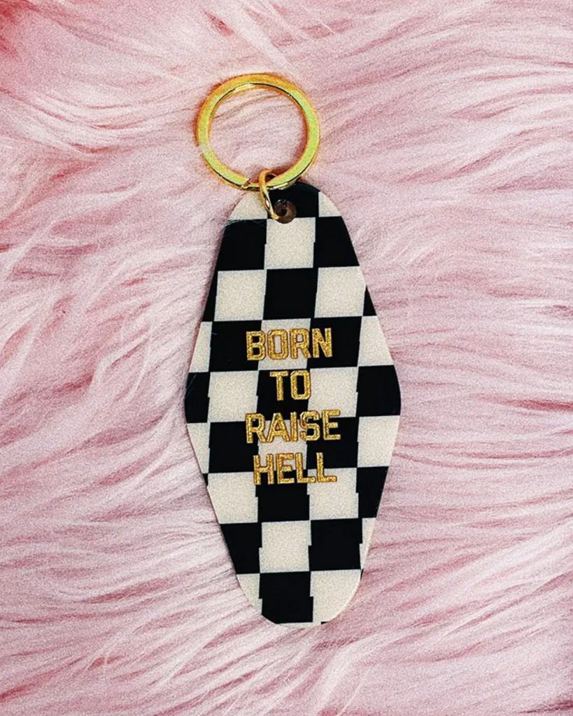 Raise hell keychain by Golden Gems USA sold by LE Monkey House