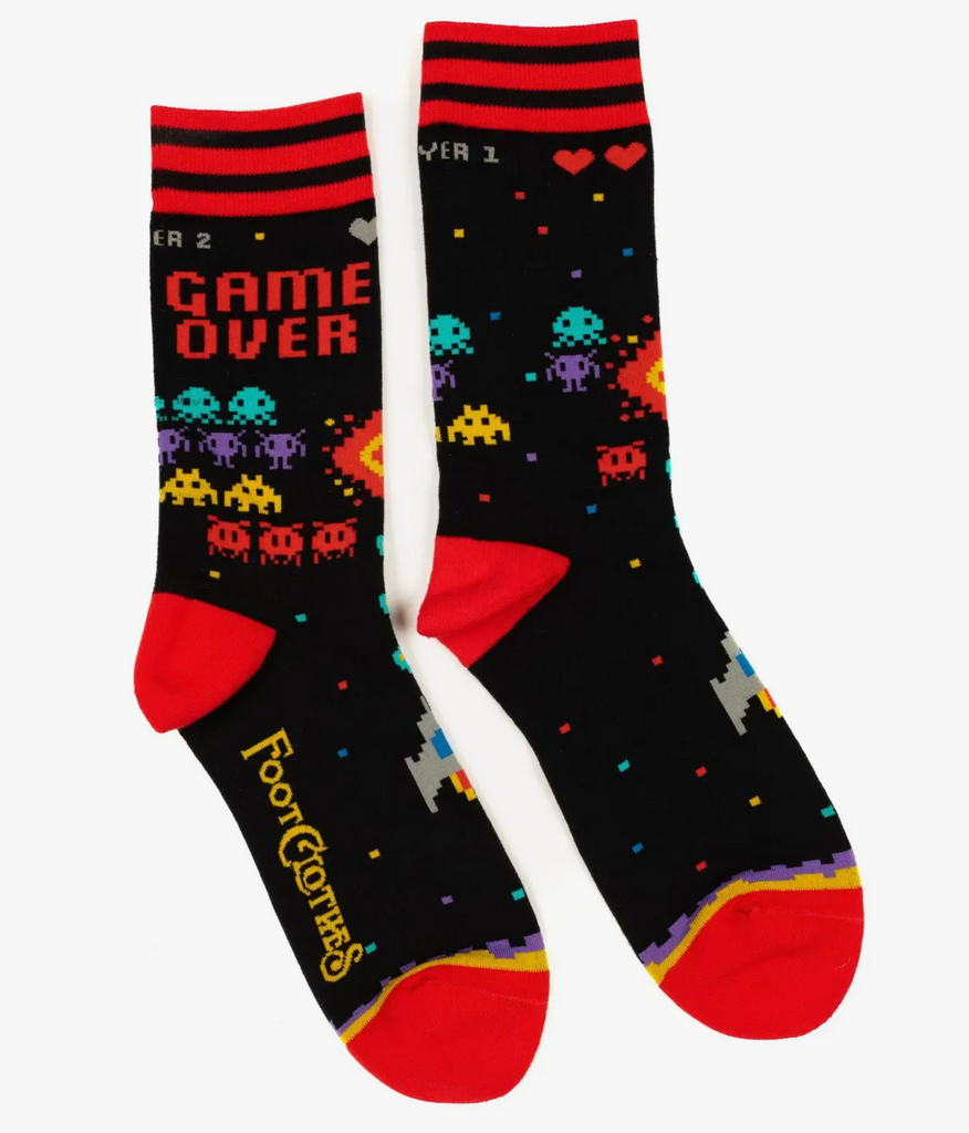Retro vintage game over Atari socks by Footclothes, Colorado Sold by Le Monkey House