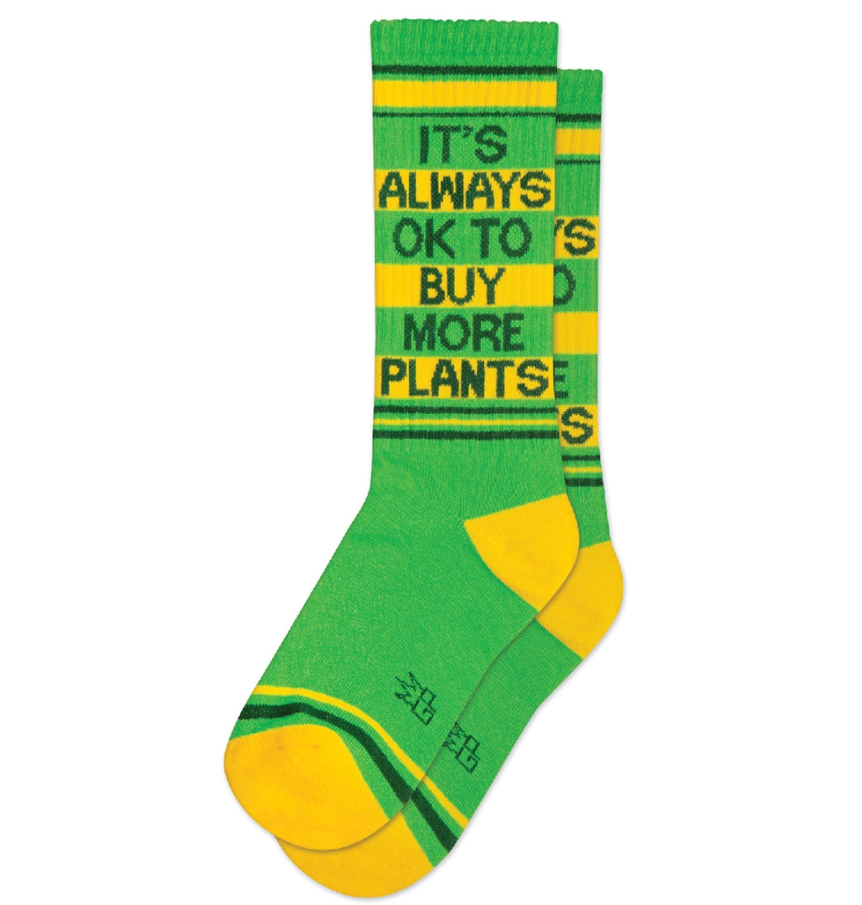 It's Always OK to Buy More Plants Gym Socks Unisex by Gumball Poodle Sold at Le Monkey House