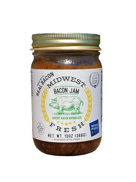 Midwest Fresh Bacon Jam - Savory Bacon Marmalade, Sold by Le Monkey House