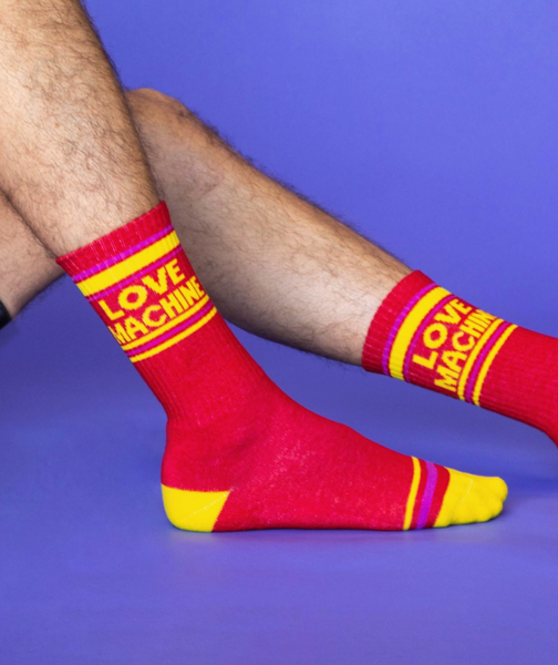 Love Machine Unisex Gym Socks by Gumball Poodle Sold At Le Monkey House