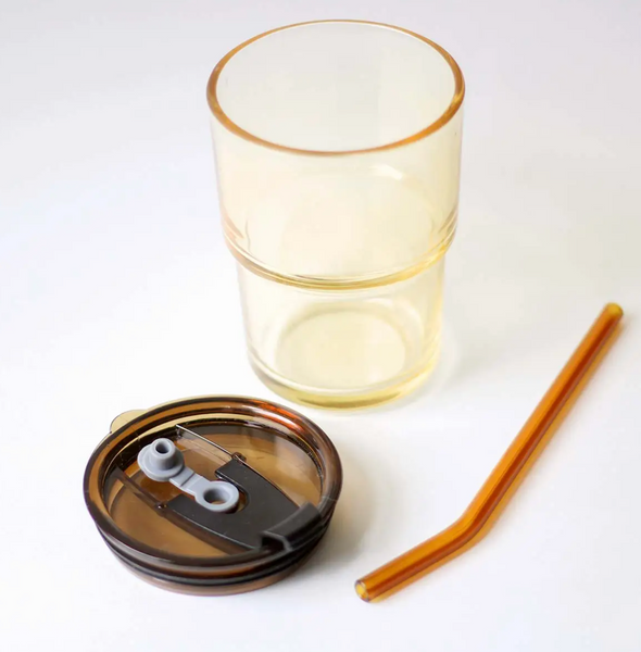 Amber Tapered Glass Travel Cup