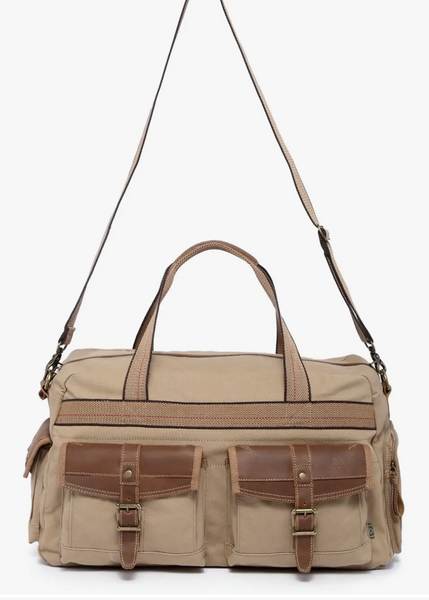 Canvas and leather Turtle ridge duffle weekender bag by TSD Brand, Sold at Le Monkey House
