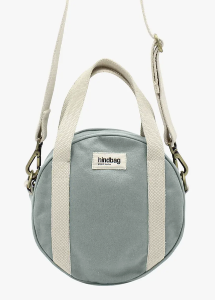 LOUISE Round Bag Heavy Cotton canvas purse with handles and shoulder strap by Hindbag France, Sold at Le Monkey House