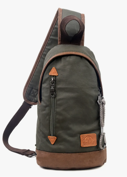 Urban Sling Backpack, Coated canvas and leather by TSD brand, Sold by Le Monkey House