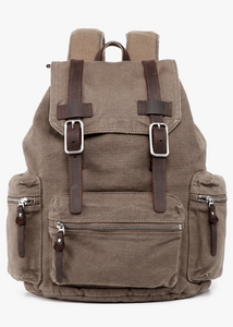 Silent trail canvas and leather backpack made by TSD brand, Sold at Le Monkey House