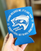 Swanson Fishing, Parks and Rec koozie printed, designed and sold by Le Monkey House