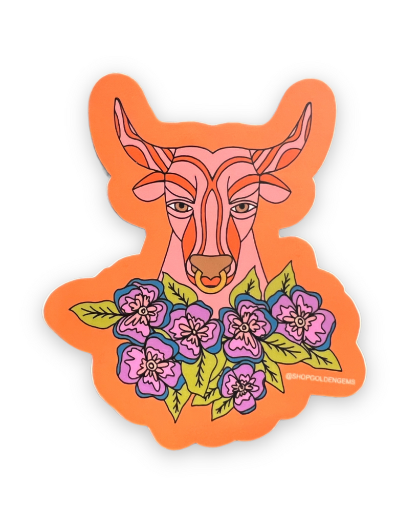 Determined Little Taurus - Zodiac Collection sign stickers by Golden Gems sold by Le Monkey House