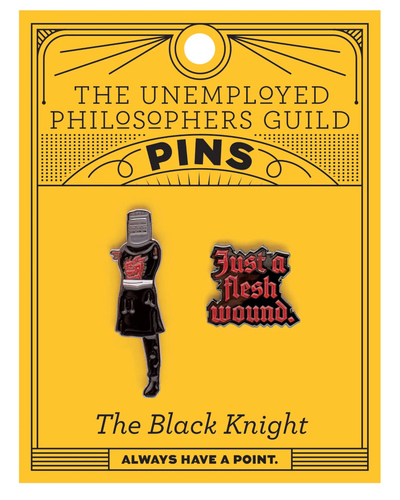The Black Knight - just a flesh wound - monty python enamel pin set by Unemployed Philosophers Guild sold by Le Monkey House