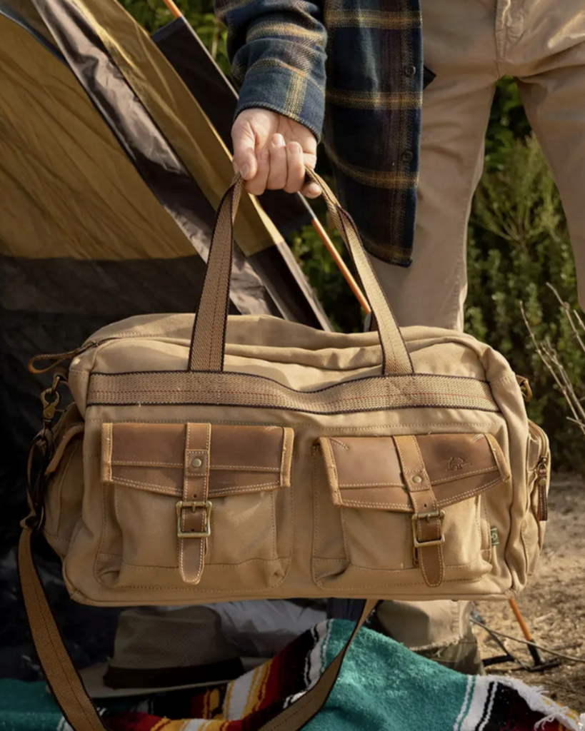 Canvas and leather Turtle ridge duffle weekender bag by TSD Brand, Sold at Le Monkey House