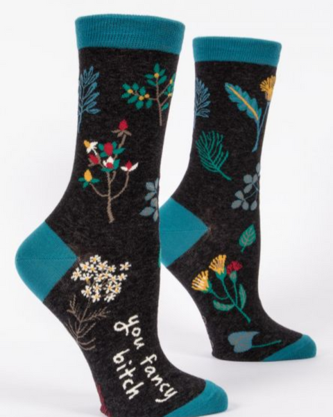 You fancy, bitch, flowery, fun Women's socks by Blue Q sold by Le Monkey House Culpeper, Virginia