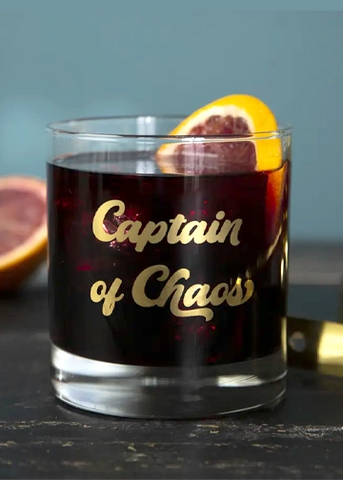 Captain of Chaos Rocks Glass