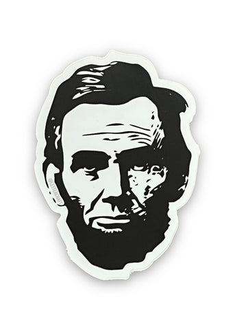 Abraham Lincoln waterproof, graphic sticker, by lettercraft Sold at Le Monkey House
