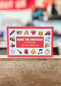 Name the emoticon flash card game music edition, by Bubblegum Stuff, Sold by Le Monkey House