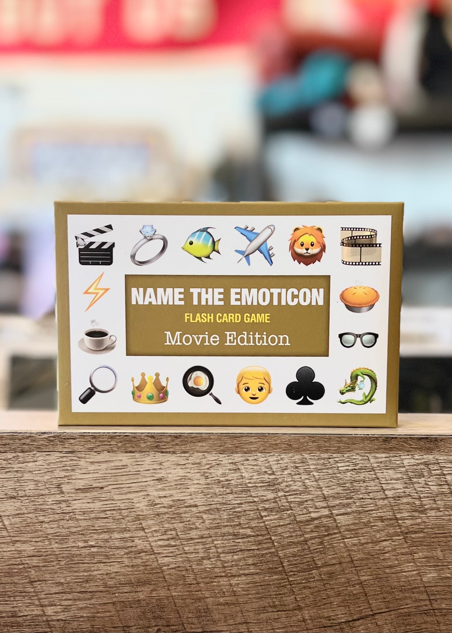 Name the emoticon flash card game Movie Edition by Bubblegum Stuff, Sold by Le Monkey House