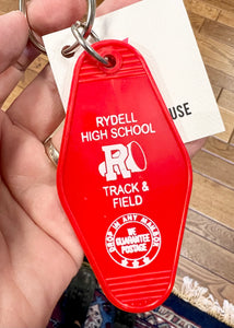 Vintage, retro hotel motel keychain, Rydell High, Grease Track & Field, Sold by Le Monkey House
