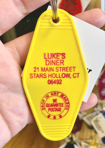 Luke's Diner Vintage, retro style plastic hotel/motel keychain/key ring/key fob, Stars Hollow, Gilmore Girls, Sold by Le Monkey House