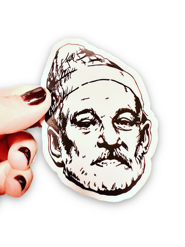 Bill Murray, Zissou, Life Aquatic waterproof, graphic sticker, by lettercraft Sold at Le Monkey House